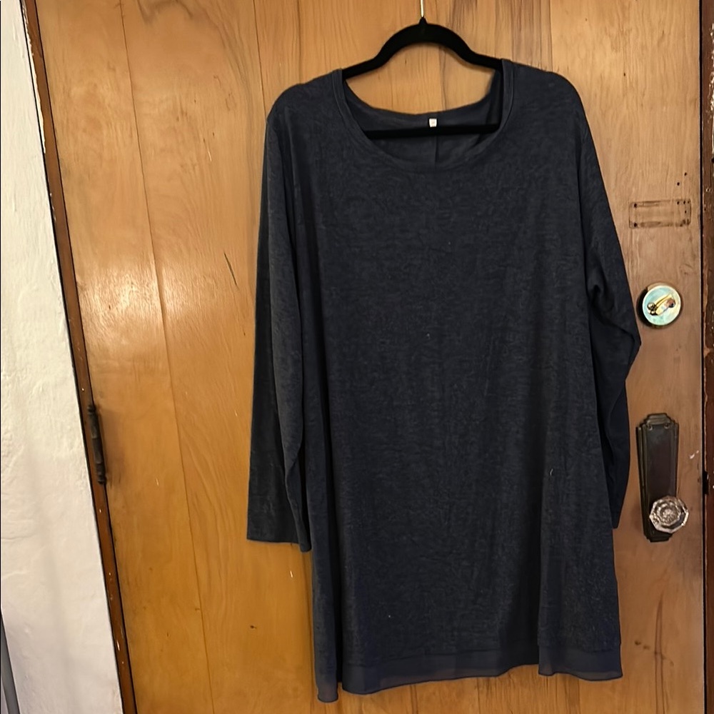 Gray Boxy 3/4 Sleeve Tunic Top